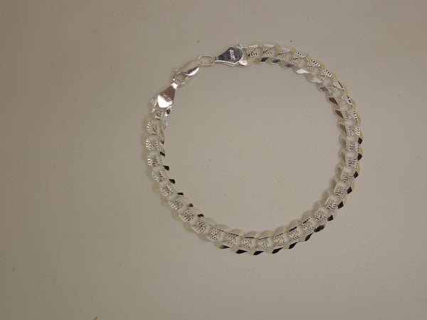 Mexico Sterling Taxco 925 Silver Figaro Chain Bracelet